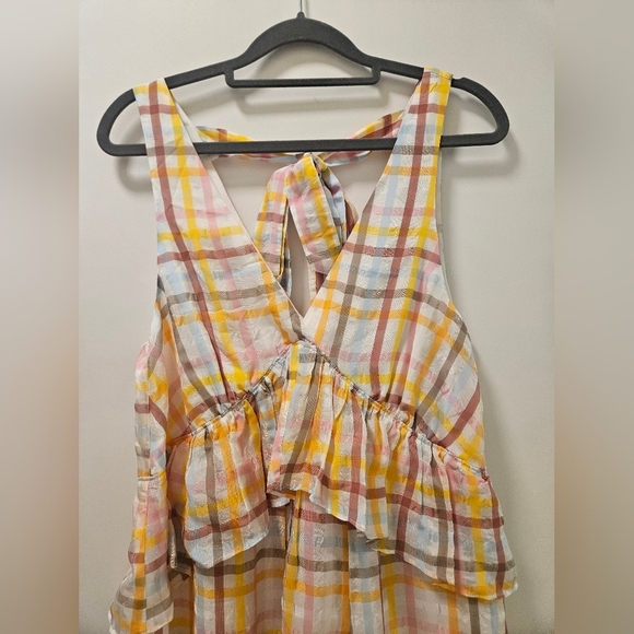 Cinq a Sept Astor Plaid Print Long Dress Size 6 - Picture 7 of 12